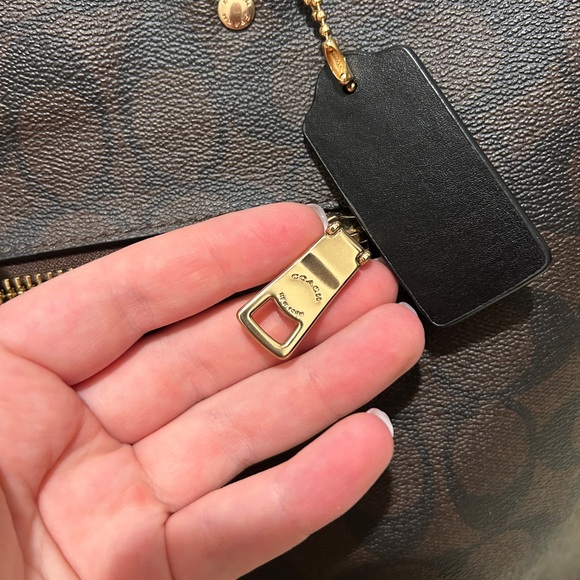 Coach Signature Canvas Brown and Black Tote - Picture 3 of 16